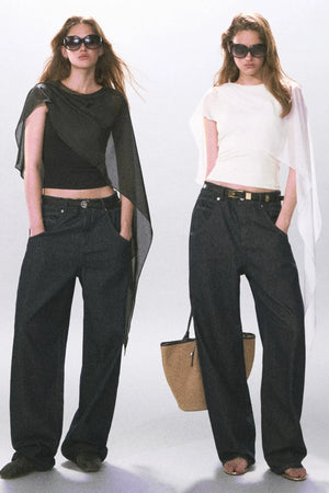 Tencel Sheer Irregular Mesh Cape