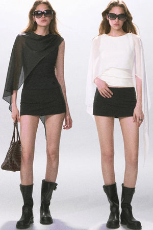 Tencel Sheer Irregular Mesh Cape