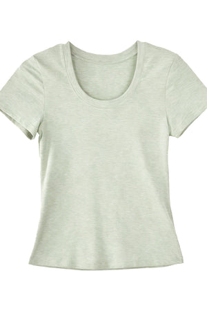 Tencel U-Neck Short-Sleeved T-Shirt