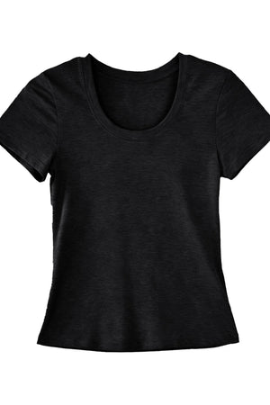 Tencel U-Neck Short-Sleeved T-Shirt