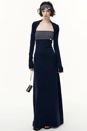 Tencel Waist Long Dress Set-Up