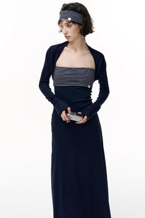 Tencel Waist Long Dress Set-Up