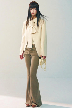 Tencel Wool Bow Tie Blazer