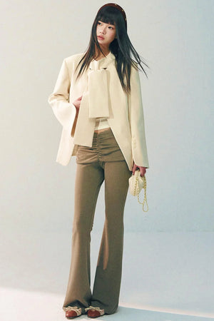 Tencel Wool Bow Tie Blazer