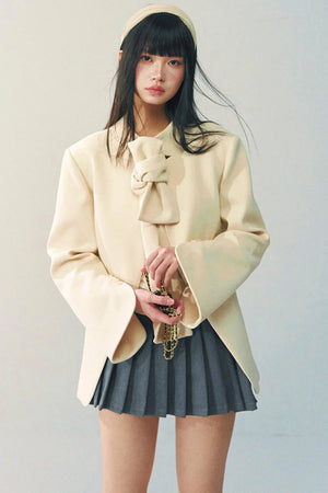 Tencel Wool Bow Tie Blazer