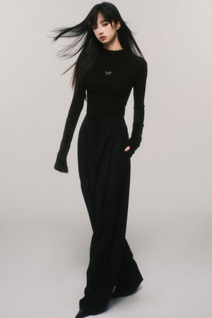 Tencel Wool High Rise Suit Pants