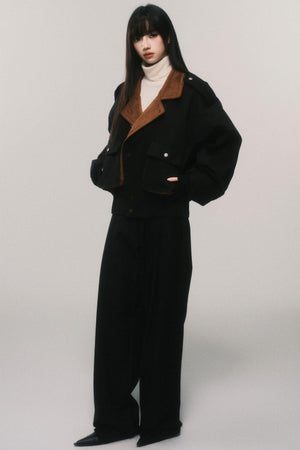 Tencel Wool High Rise Suit Pants
