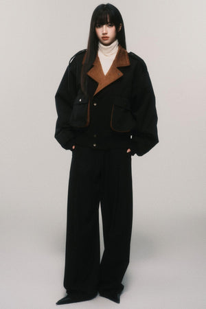 Tencel Wool High Rise Suit Pants