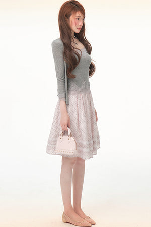 Tencel Wool Lace Camisole & Skirt Set-Up