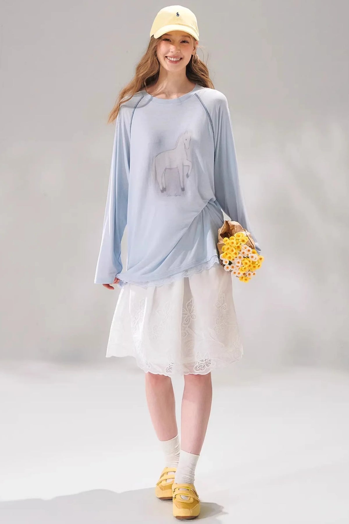 Tencel Wool Lace Patchwork Top