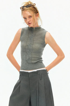 Tencel Wool Pleated Pants