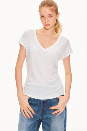 Tencel Wool V-Neck Top