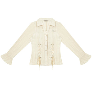 Texture Slim Tie Long Sleeve Shirt