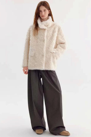 Textured Eco-Friendly Fur Coat