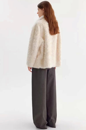 Textured Eco-Friendly Fur Coat