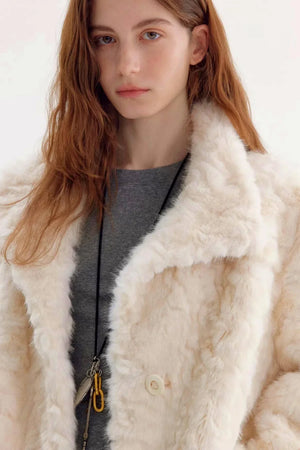 Textured Eco-Friendly Fur Coat