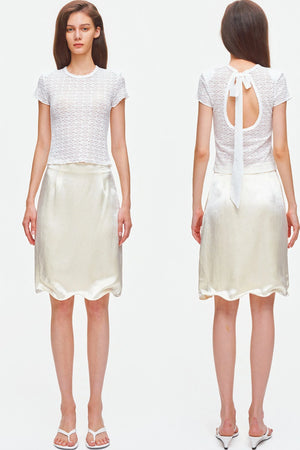 Textured Lace Short Sleeve Top