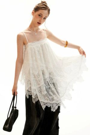 Textured Lace Suspender Dress