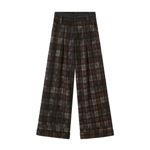 Textured Plaid Boho Slacks