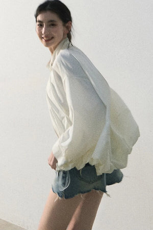 Textured Stand Collar Sun Jacket