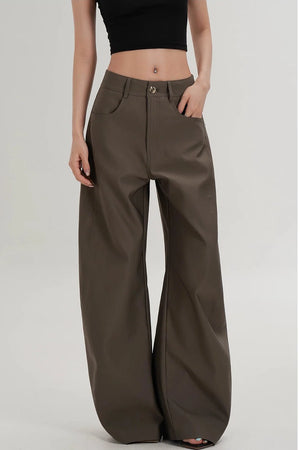Textured Wide-Leg Scimitar Pants