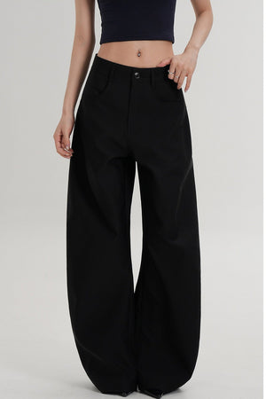 Textured Wide-Leg Scimitar Pants