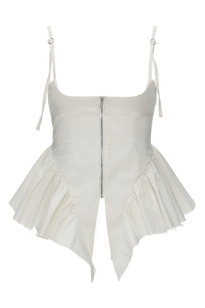 Thickened Twill Raw Edge Fishbone Camisole