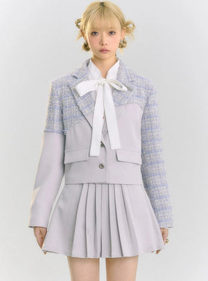 Thin and short stitching Suit