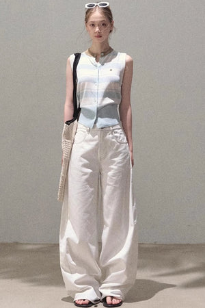 Thin Linen Relaxed Fit Vest