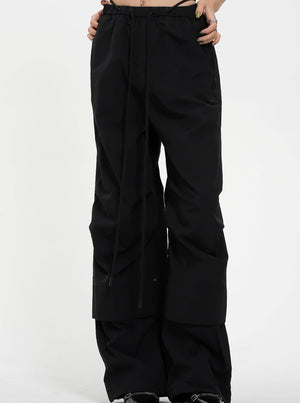 Thin Pleated Waist Casual Pants
