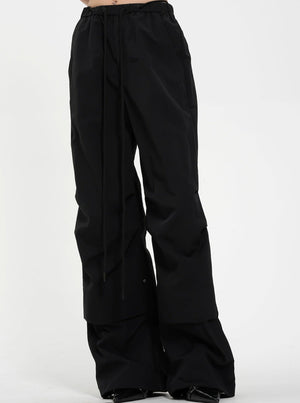 Thin Pleated Waist Casual Pants