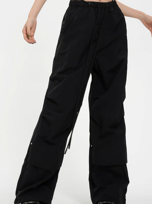 Thin Pleated Waist Casual Pants