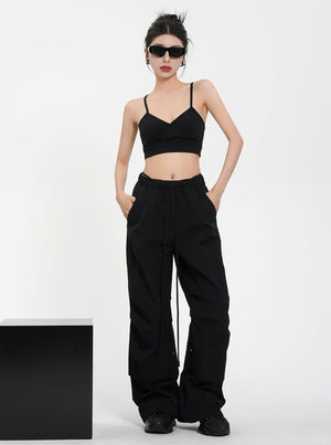 Thin Pleated Waist Casual Pants