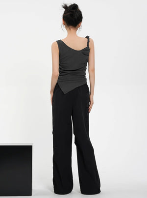 Thin Pleated Waist Casual Pants