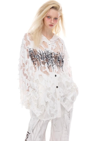 Thorned Lace Hooded Top
