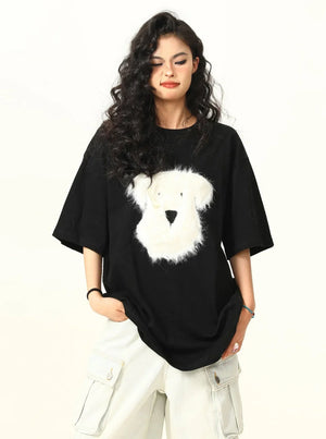 Three-Dimensional Puppy Design T-Shirt
