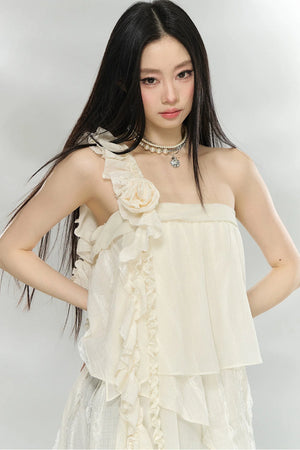 Three-Dimensional Rose Fishtail Dress
