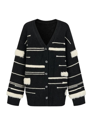 Three-Piece Sweater Cardigan Scarf Set-Up