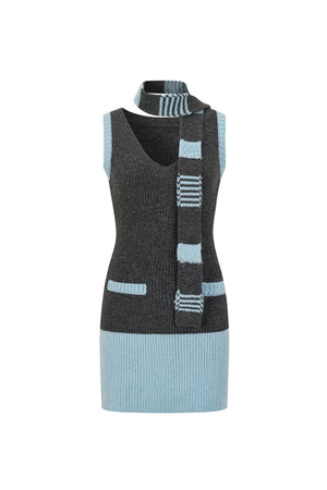 Three-Piece Sweater Cardigan Scarf Set-Up