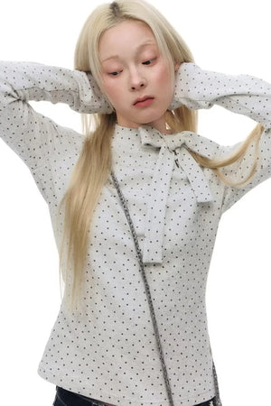 Tie-Neck Slim-Fit Blouse