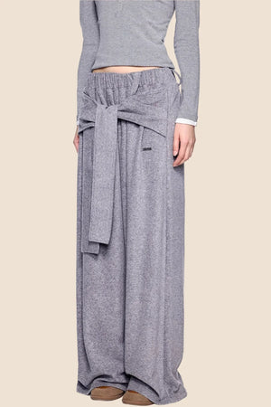 Tie-Up Structured Drape Pants
