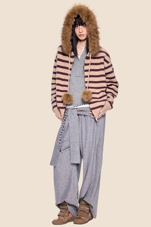 Tie-Up Structured Drape Pants