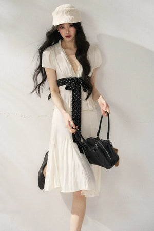 Tie Waist V-Neck Top