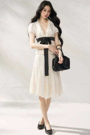 Tie Waist V-Neck Top