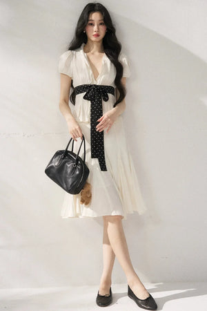 Tie Waist V-Neck Top
