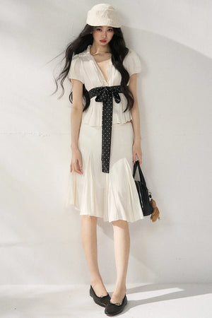 Tie Waist V-Neck Top