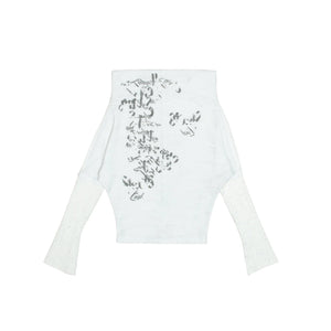 Totem Print Straight Neckline Tops
