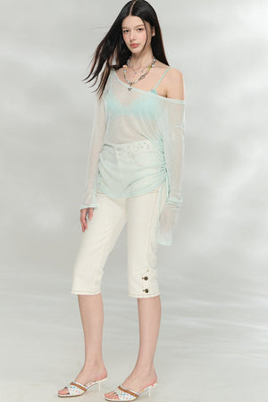 Transparent Colorful Knit Blouse