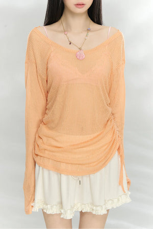 Transparent Colorful Knit Blouse