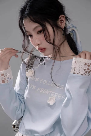 Transparent Patchwork Embroidery T-Shirt